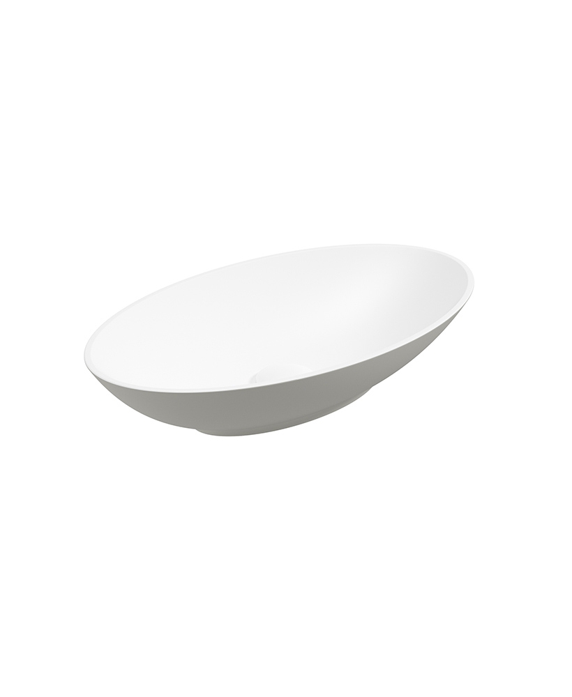 Skal Oval Wash Basin 600x350 White - Arctic Grey & Waste