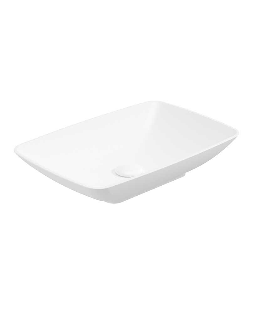 Skal Rectangle Wash Basin 600x400 White & Waste