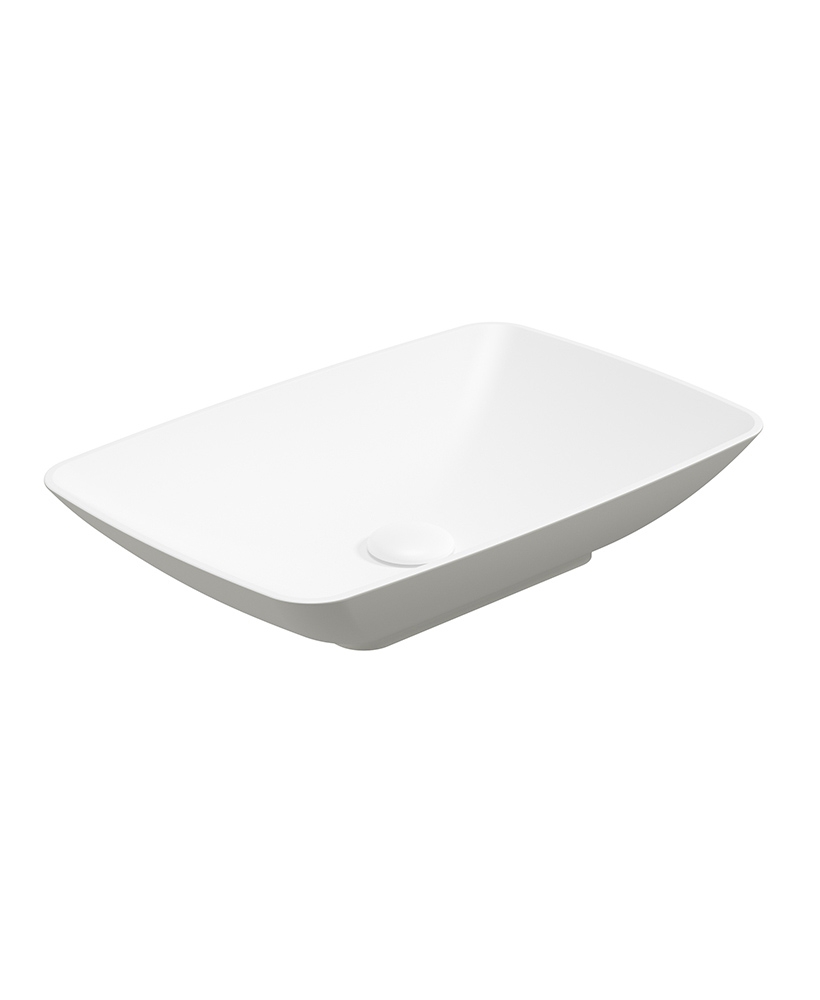 Skal Rectangle Wash Basin 600x400 White - Arctic Grey & Waste