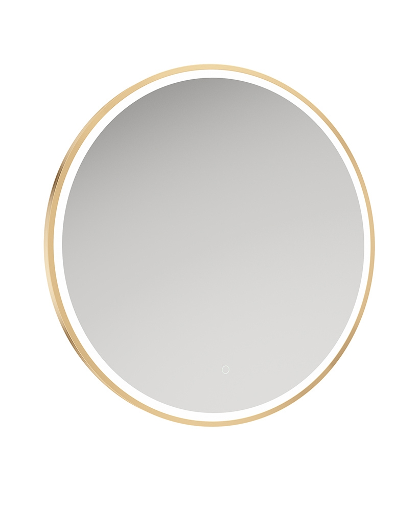 Astrid Beam Gold Illuminated Metal Frame Round 800x800mm Mirror