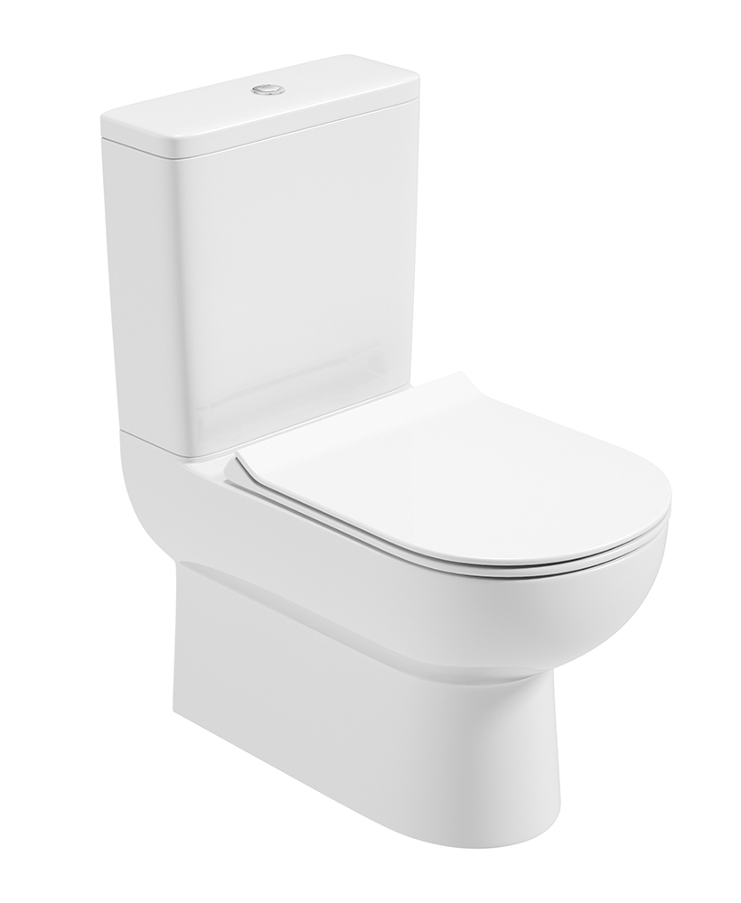 Viva Comfort Height Fully Shrouded WC - Slim Soft Close Seat