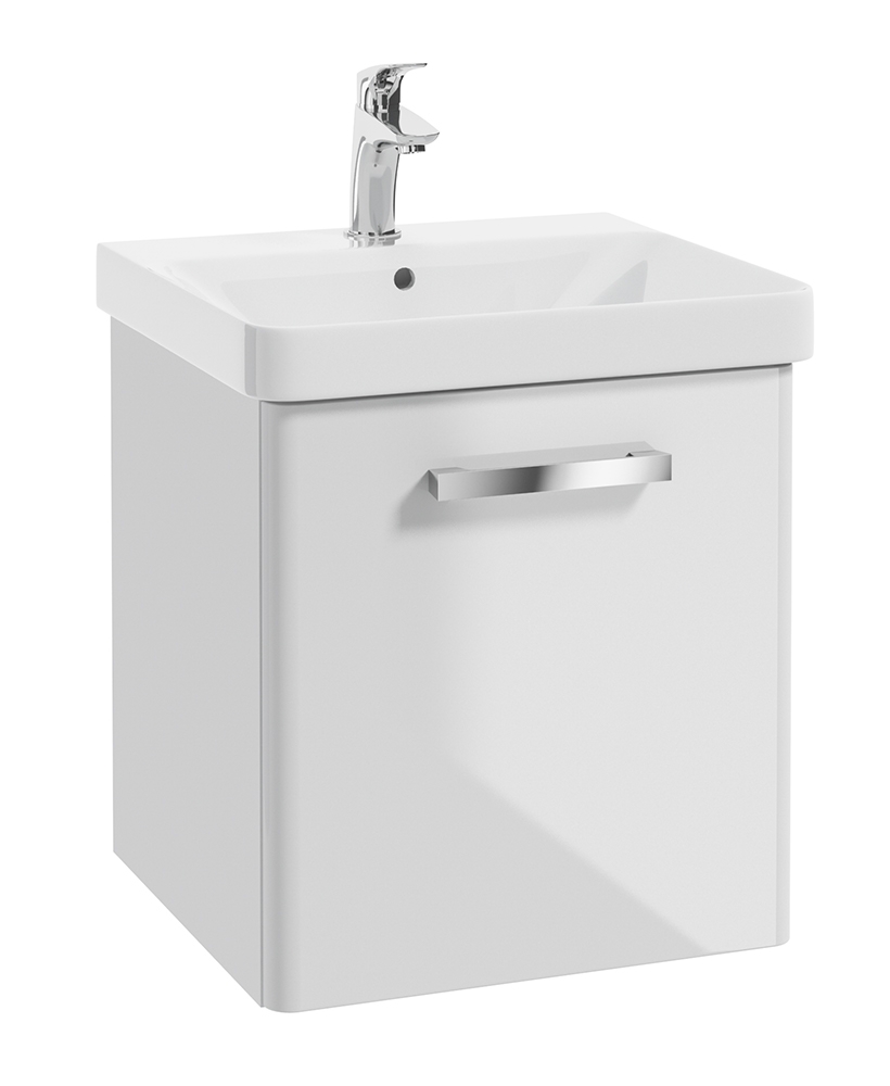 Odeon White Gloss 50cm Wall Hung 1 Drawer Vanity Unit