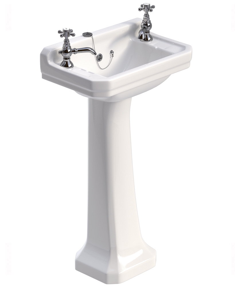 Westbury 50cm Basin & Full Pedestal 2TH