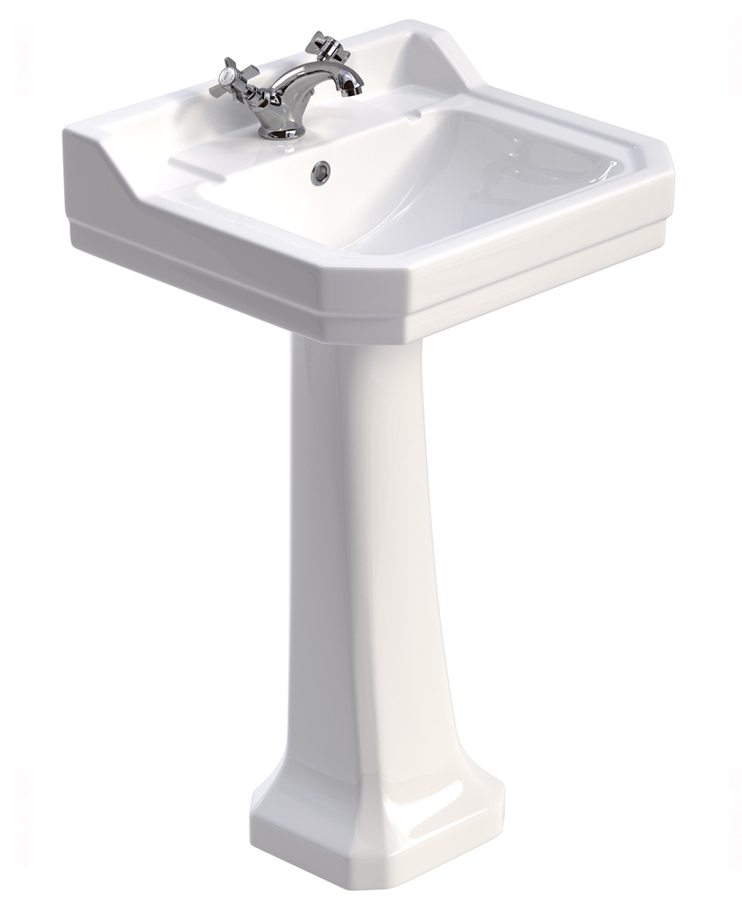 Westbury 55cm Basin & Full Pedestal 1TH