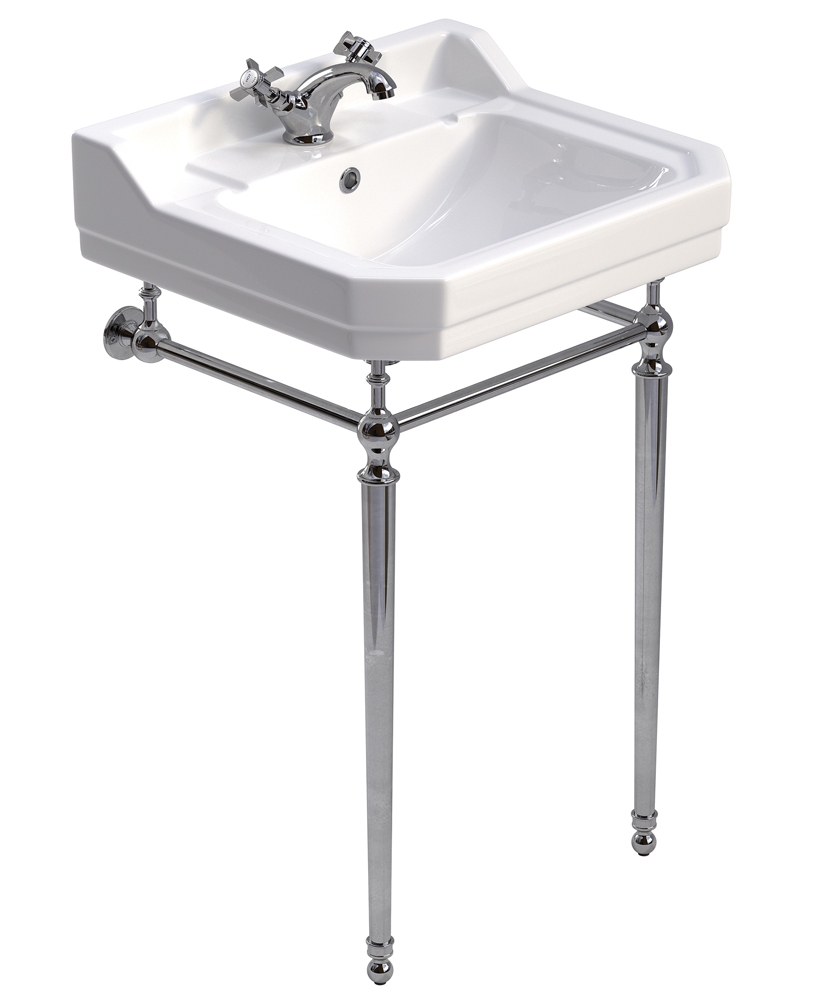 Westbury 55cm 1th Basin & Chrome Washstand