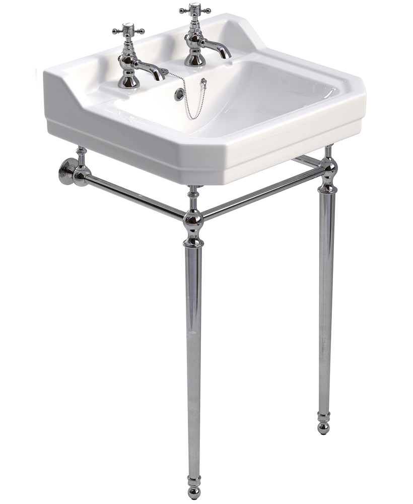 Westbury 55cm 2th Basin & Chrome Washstand